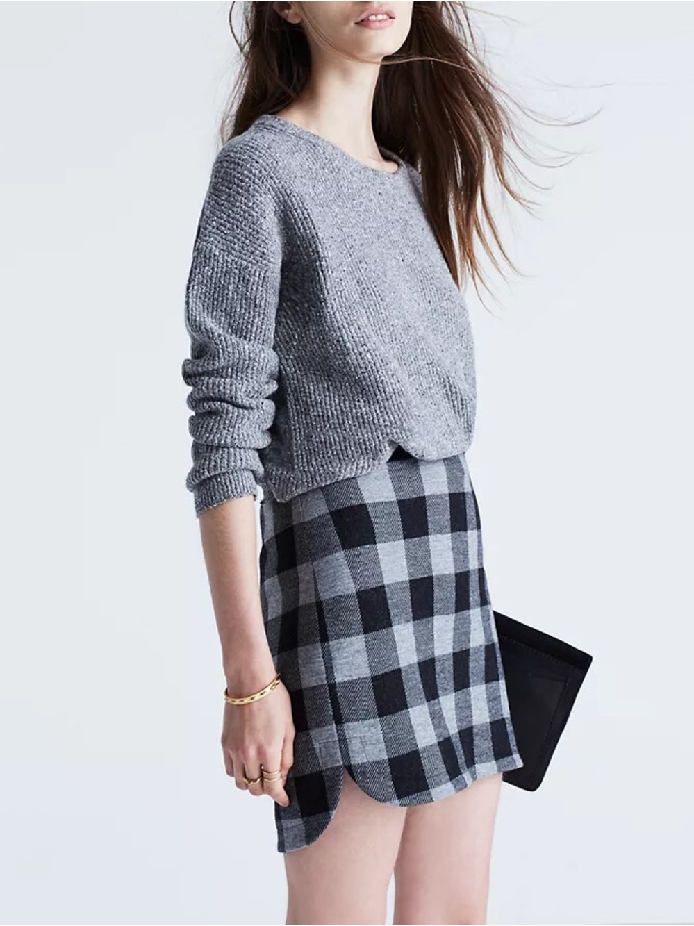 Madewell Shirttail Mini Skirt in Plaid